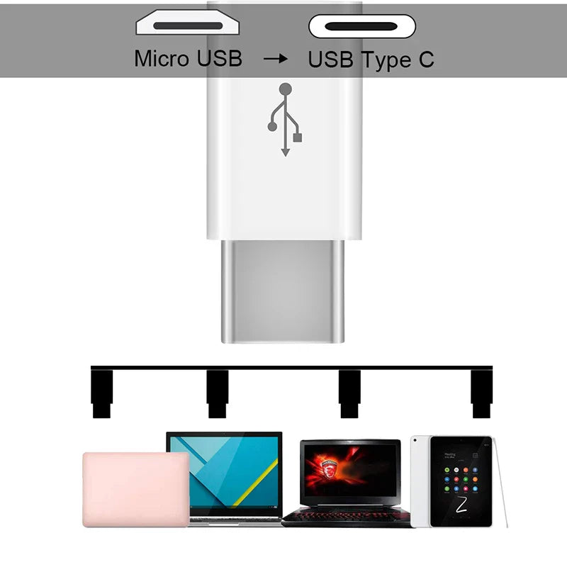 Micro USB Female To Male Type C Adapter 2pcs